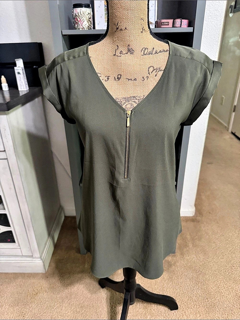 Express Women'Small Blouse Olive Green Size Small